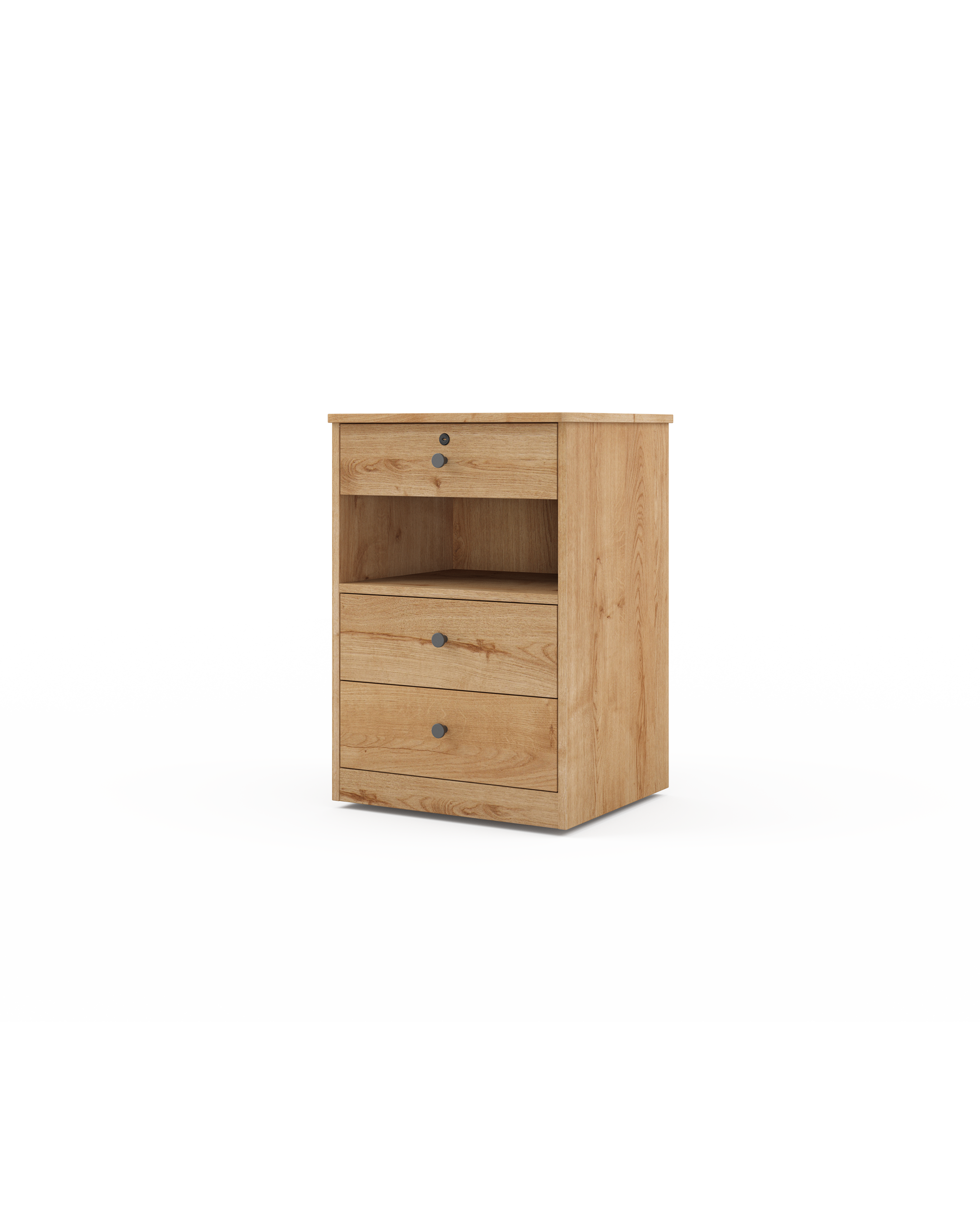 Easton 3 Drawer Open Shelf Bedside